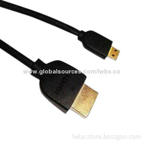 HDMI M Cable, with PVC Jacket, AM to DM A/M-D Types, 4.8mm Outer Diameter